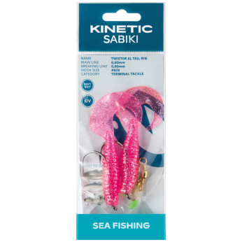 Kinetic Sabiki Twister XL, Pink/silver