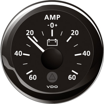 Vdo amp.meter 60a, sort 52mm