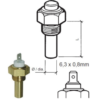 Vdo sensor temp klvand, 6-24v, 1/8'-27nptf