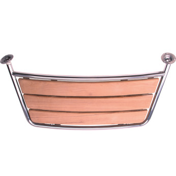 Badeplatform i rustfrit stål og teak, 84x38cm