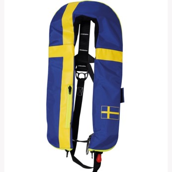 Sverige vest m/fleece ISO 165N, Bl/gul