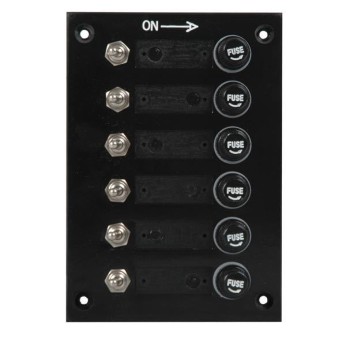 El-panel med 6 kontakter til 12V