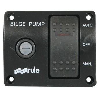 Rule pumpepanel med 3-vejs kontakt og sikringsholder, 12V