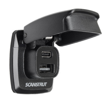 ScanStrut Flip-Pro USB-A & USB-C lader vandtæt, 12-24V