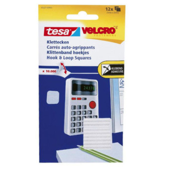 Tesa Velcro tape burretape 25x25mm, 12stk