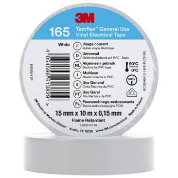 3M isolerbnd 165 15mm, hvid