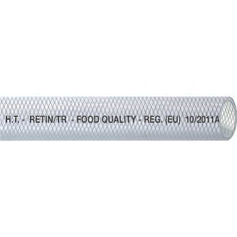 Klar PVC slange m/krydsvæv, Food quality 10mm
