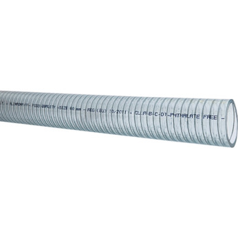 Klar PVC slange m/stålspiral, Food quality 19mm