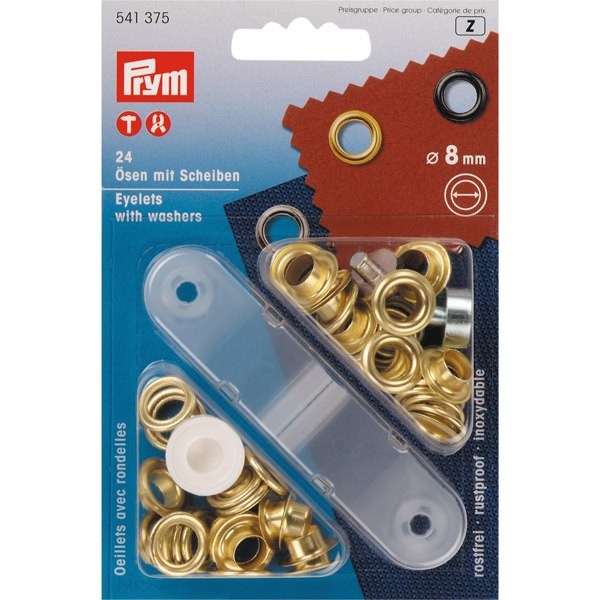 Prym messingjer 8mm, 24 stk