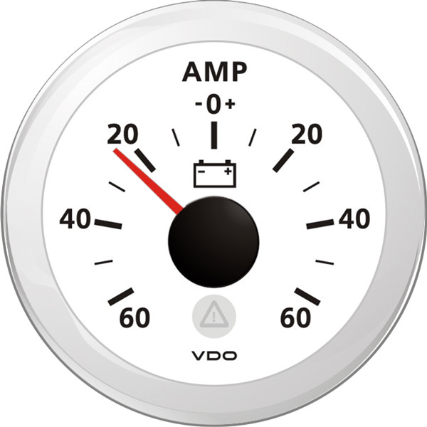 Vdo amp.meter 60a, hvid 52mm