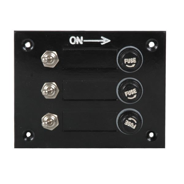 El-panel med 3 kontakter til 12V