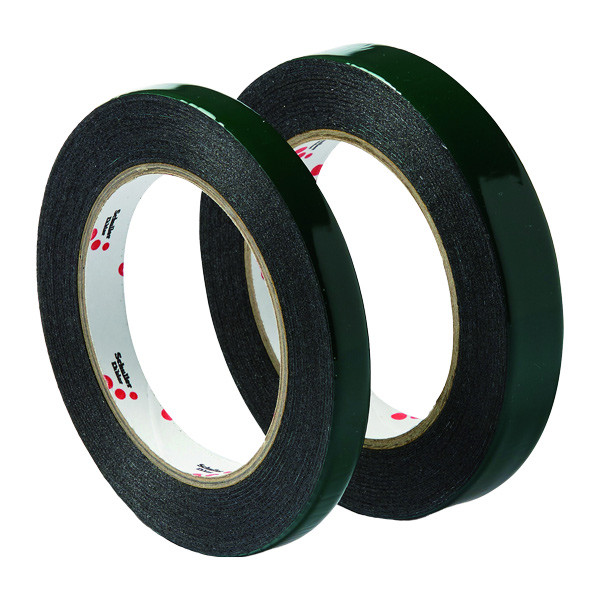 Dobbeltklbende tape udendrs sort, 19mm