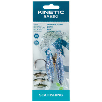 Kinetic Sabiki Twister XL, Blue/silver