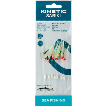 Kinetic Sabiki maxcatch sildeforfang, 7stk Fishskin mix