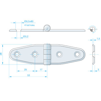 Roca hngsel RF, 106x30mm