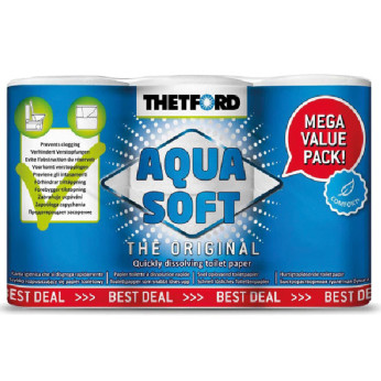 Toiletpapir Aqua Soft mega value pack, 6 ruller