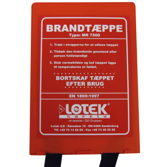 Lotek brandtæppe i box EN1869, 120x180cm