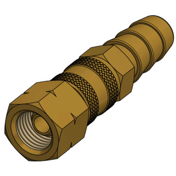 Gas quick connector 1/4' gevind - Ø10mm slangestuds