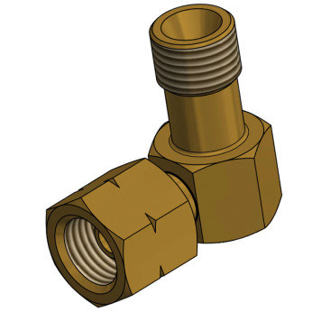 90 vinklet gasfitting til regulator afgang