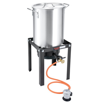 1852 Krabbegryde 30L med gasblus, stativ og regulator – CE-godkendt