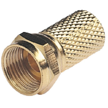 Glomex F-stik til 6mm kabel (Coax), guldbelagt