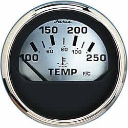 Faria Termometer 40-120c. spun silve