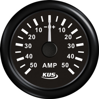 KUS amperemeter sort 50Amp shunt, 12/24V