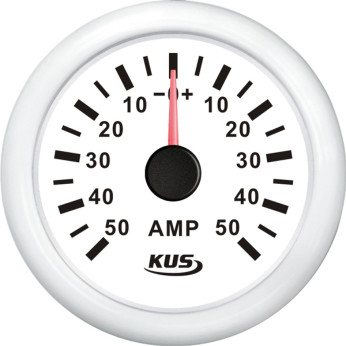 KUS amperemeter hvid 50Amp shunt, 12/24V