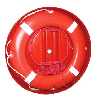 Redningskrans Lifebuoy i rund beholder m/ 30m flydeline