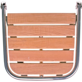 Badeplatform i rustfrit stl og teak, 50x45cm