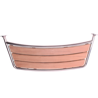Badeplatform i rustfrit stål og teak, 100x38cm