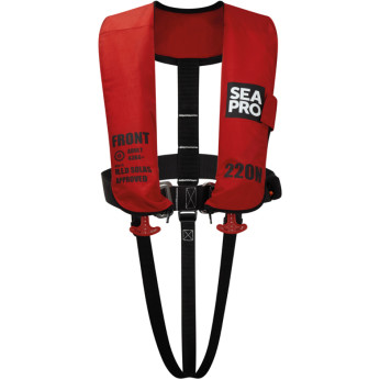 Seapro Erhvervsvest 220N m/harness, Rød
