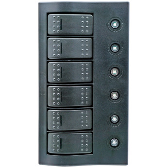1852 El-panel med 5 kontakter, automatsikring og LED