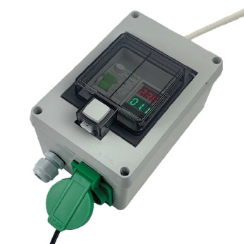 HPFI landstrmscentral m/volt- og amperemeter, 230V