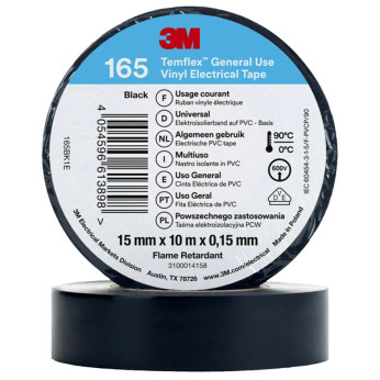 3M isolerbnd 165 15mm, sort