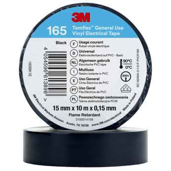 3M isolerbnd 165 15mm, sort