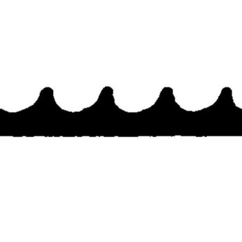 Finrillet gummimåtte sort, 1200x3 mm