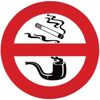 Klistermærke - rygning forbudt 135 mm