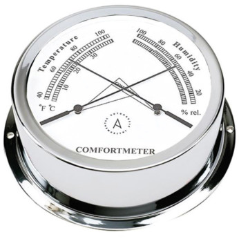 Autonautic Atlantic 95 termo/hygrometer Ø95/70 mm forkromet messing