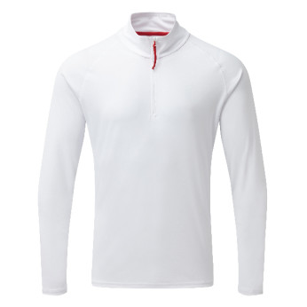 Gill UV009 Langærmet zip T-shirt men's UV50+ hvid