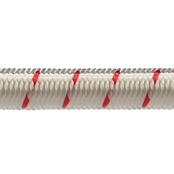 Robline elastik snor, Hvid/Rød  - 1 meter