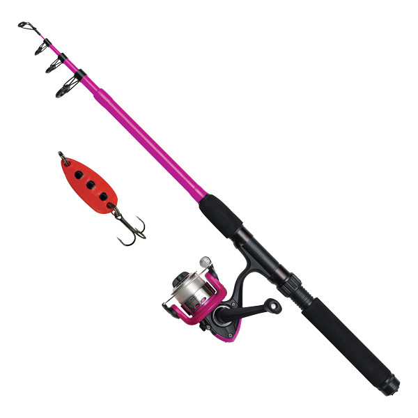 Kinetic lille fiskestang, go fishing pink - Palby