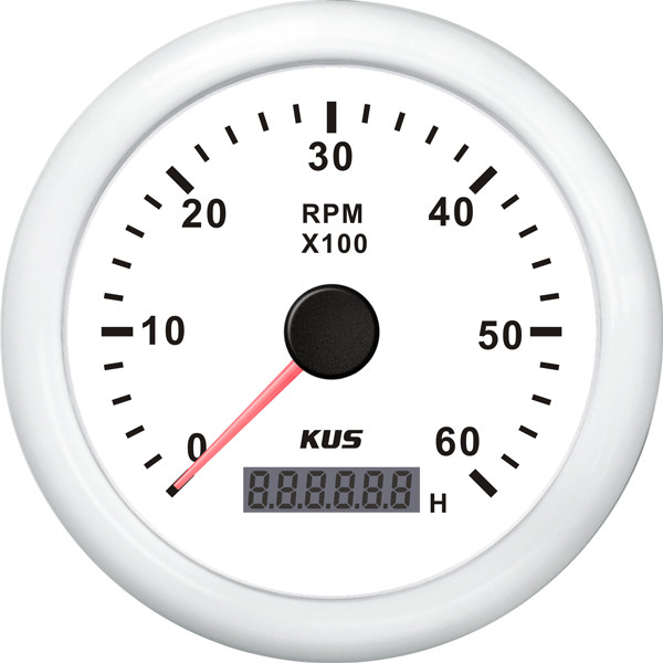 KUS omdrejningstller til diesel hvid, 0-6000