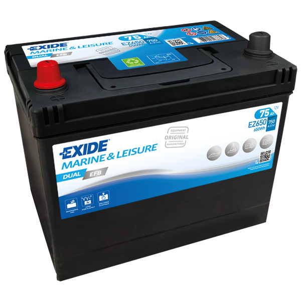 Exide Dual EFB batteri, 75 Amp