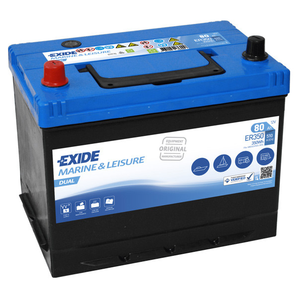 Exide Dual batteri, 80 Amp