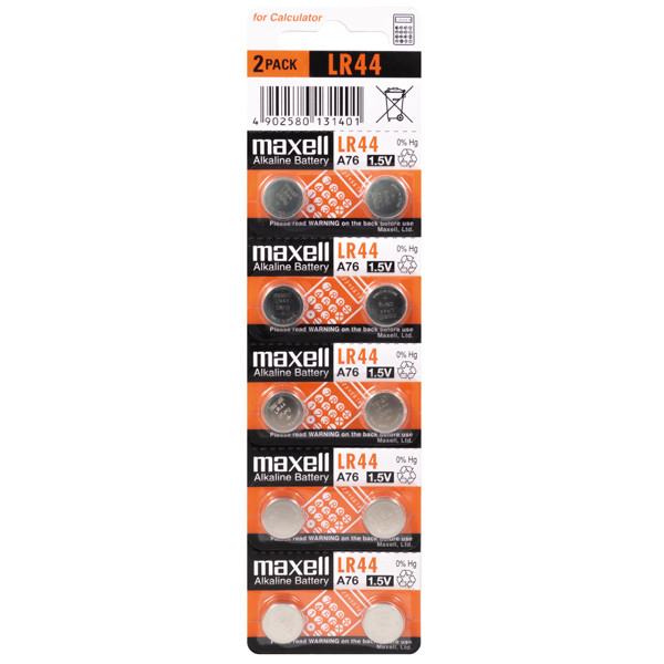 Maxell Alkaline batteri LR44 / 1.5V, 10 stk