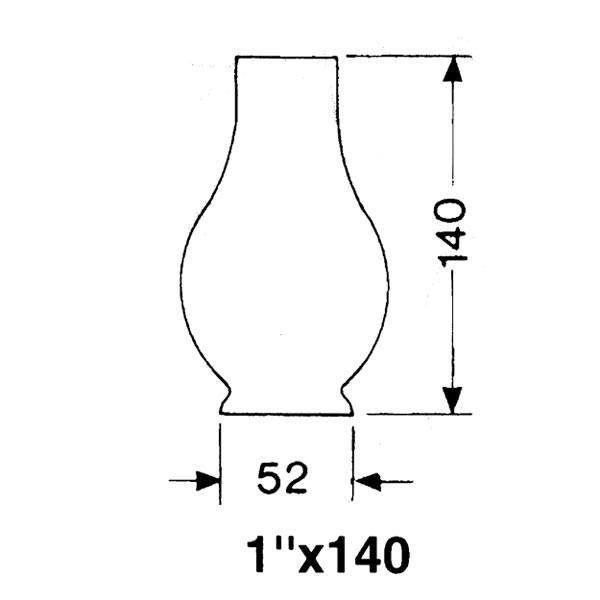 DHR Lampeglas 1''' x 140mm